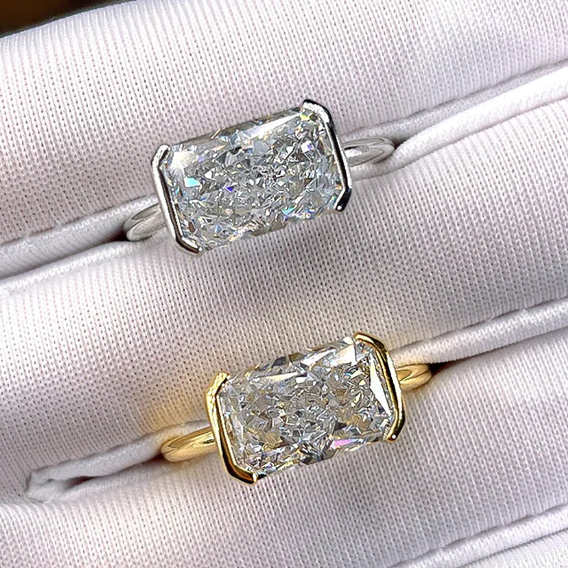 Skanto | S925 Øst-Vest Smaragdskåret Ring