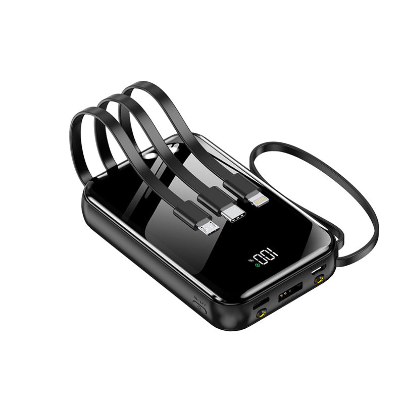 Bærbar Powerbank med innebygd ladestasjon Skanto