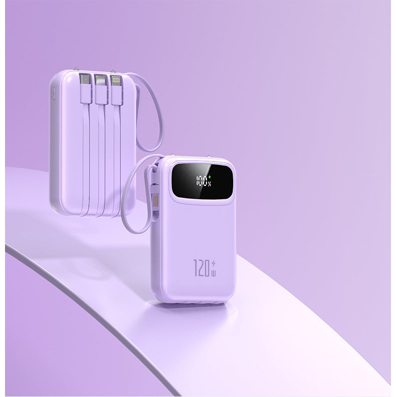 bærbar Powerbank med integrert multikabel Skanto