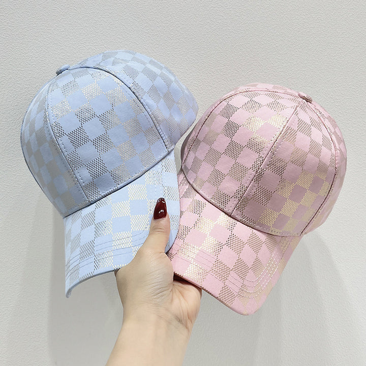 Kvinners Nett Sjekket Baseball Caps Skanto