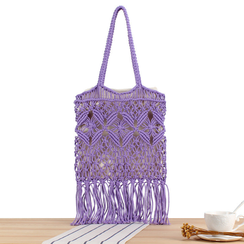 Hand-knotted Macrame Tote Bag Skanto
