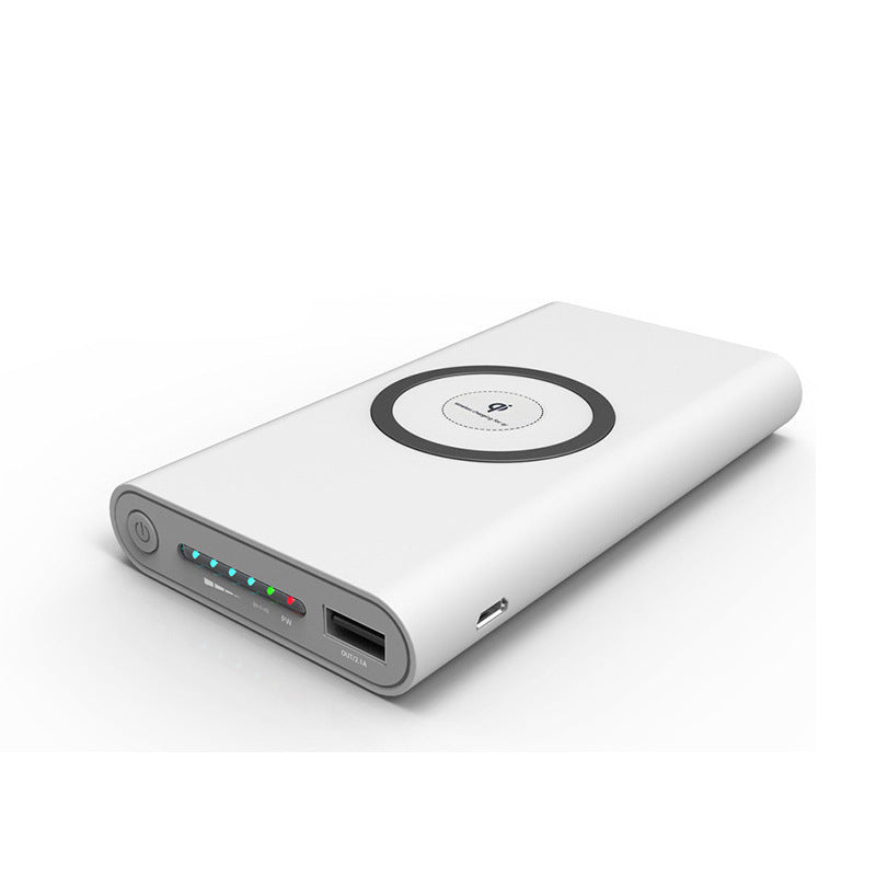 Powerbank med trådløs ladefunksjon og smart batteristatusindikator Skanto