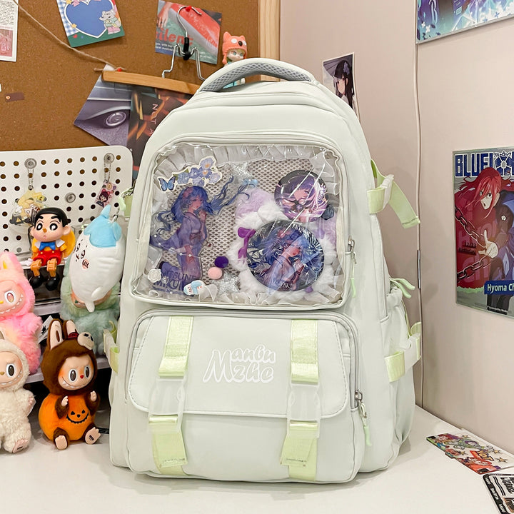 Clear Panel Multi-Pocket School Ryggsekk
