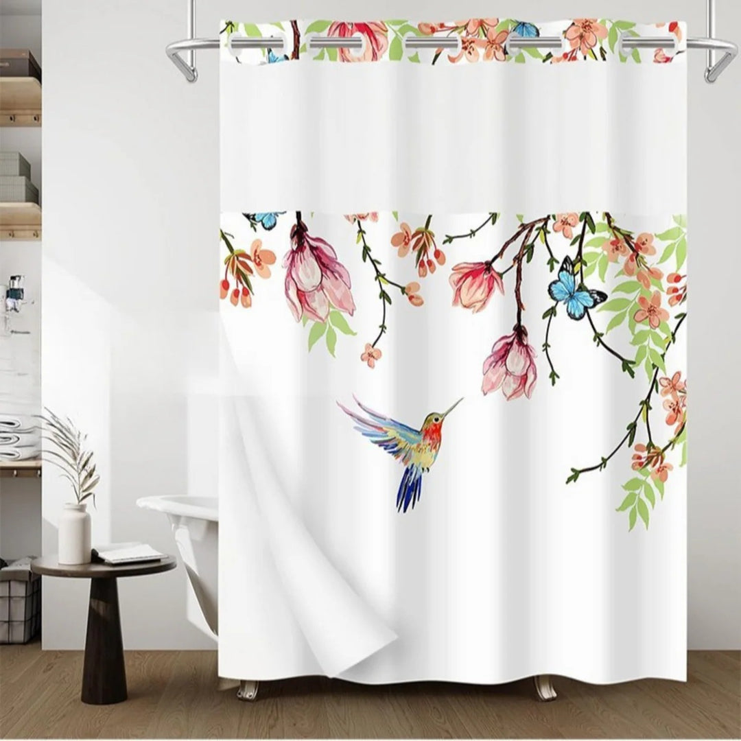 Kunstnerisk Blomster Dusjforheng Skanto