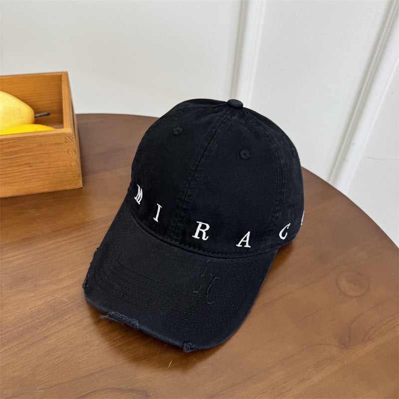 Kvinnes Slitt Denim Baseball Caps Skanto