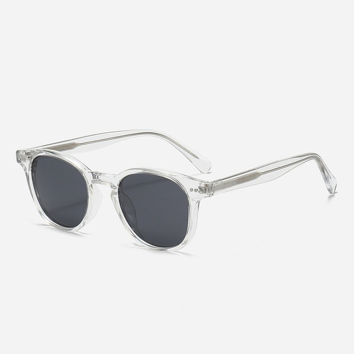 Dame Rund solbrille med stilfullt mønster og UV-beskyttelse Skanto