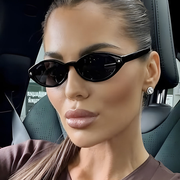 Dame Cat-Eye solbriller med elegant bæreveskedesign Skanto