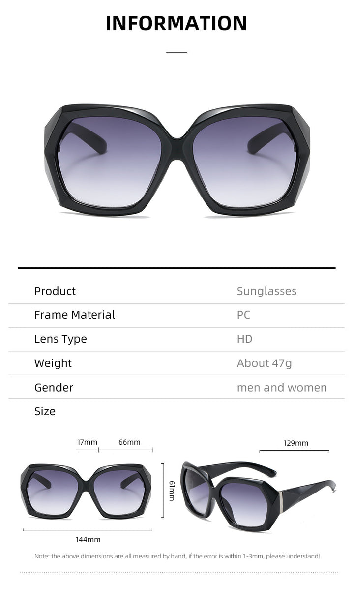 Dame Designer-solbrille i innovativ polygon-design Skanto
