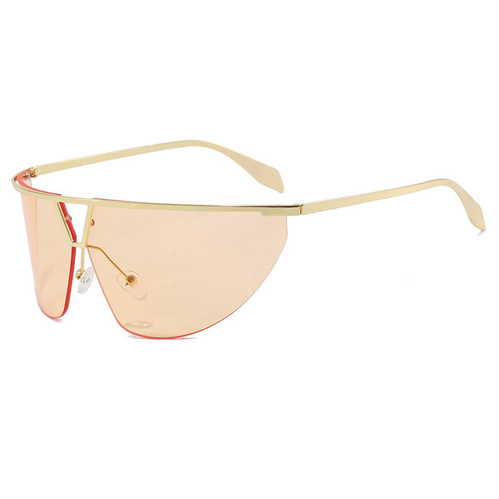 Dame futuristisk solbrille med beskyttende metallramme Skanto
