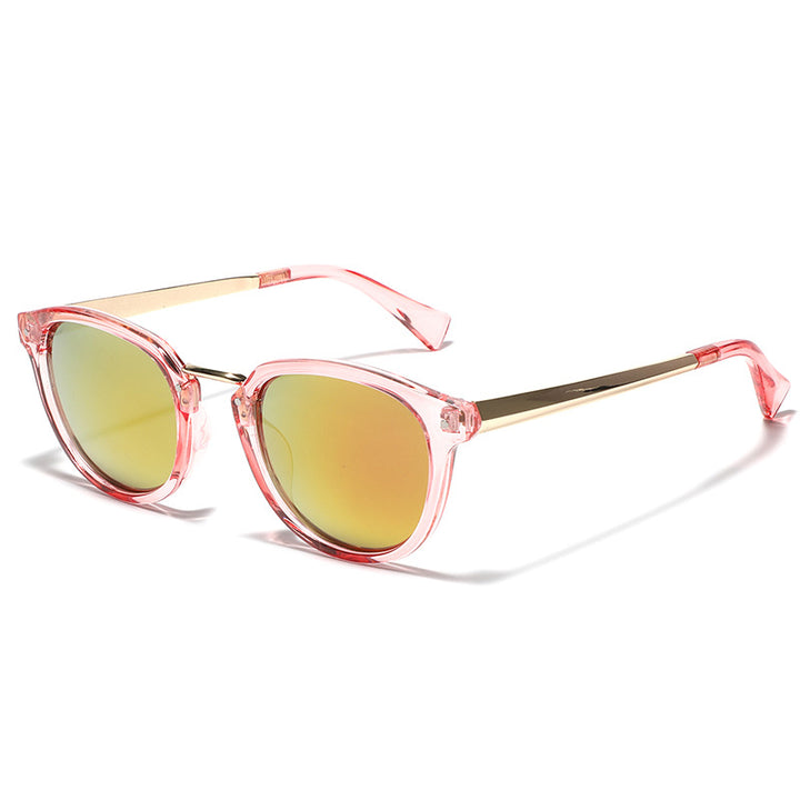 Dame trendy solbriller med fargerike, speilende linser og elegant ramme Skanto