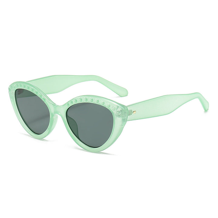 Dame Cat-Eye solbriller med glitrende detaljer Skanto