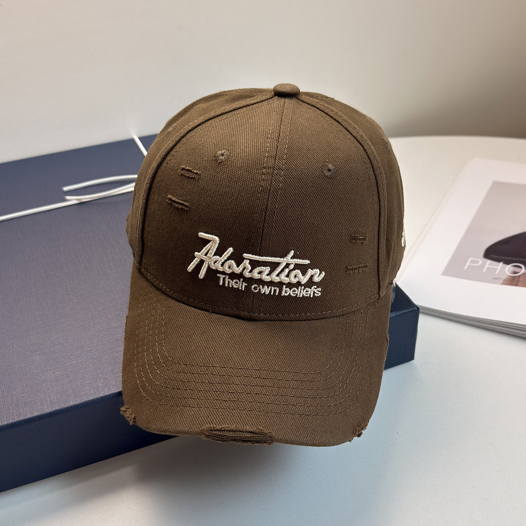 Dame Dame Slittet Brodert Baseball Cap Skanto