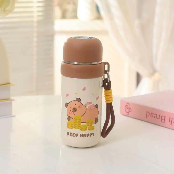 Insulated stainless steel water bottle with animal-friendly design Skanto