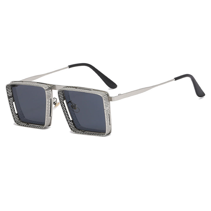 Dame ekstravagant firkantet solbrille med hullet ramme Skanto