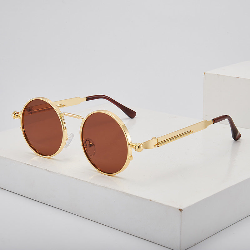 Dame elegant rund metallbrille Skanto