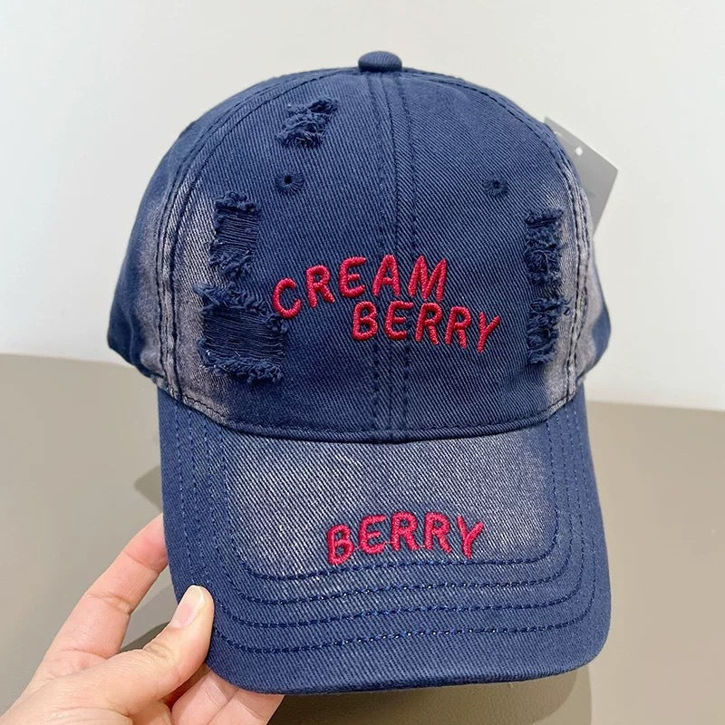 Kvinnens slitt denim baseballcaps Skanto