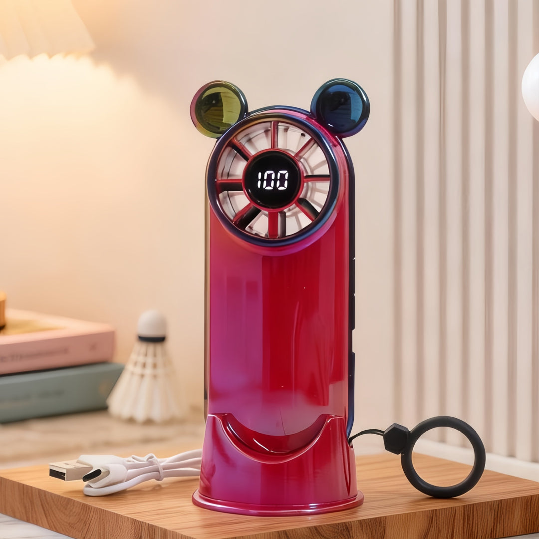 Dame Bærbar Mini Vifte med LCD-skjerm Skanto