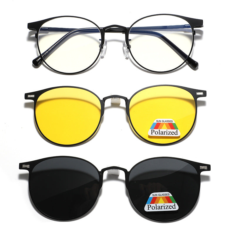 Dame moteriktige solbriller med utskiftbare linser og polarisert teknologi Skanto