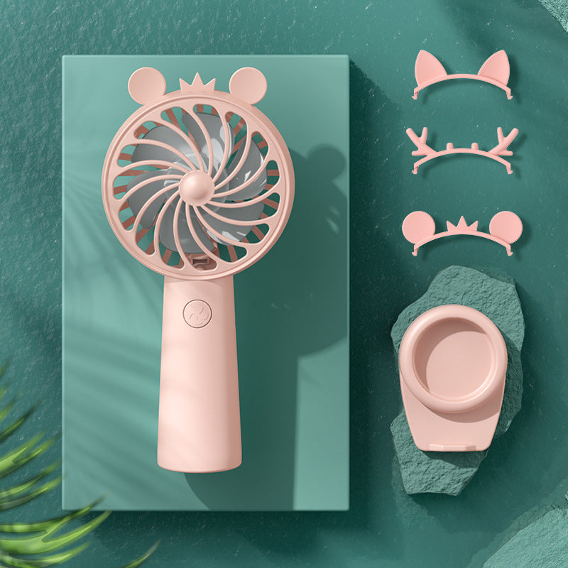 Damen Bærbar Mini-Håndvifte med kreativt Øre-design Skanto