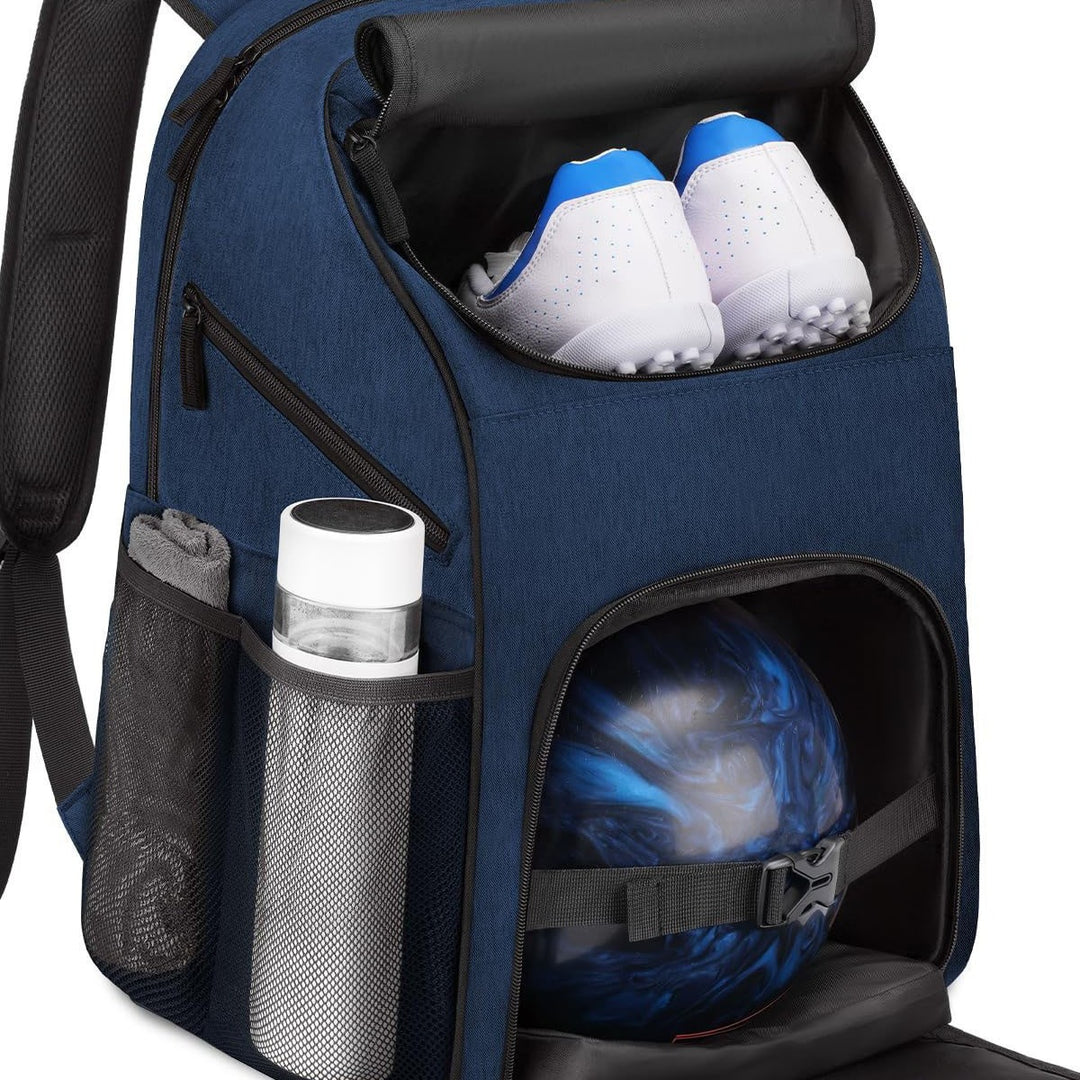 Unisex sporty ryggsekk med spesielle rom for sko og bowlingball Skanto