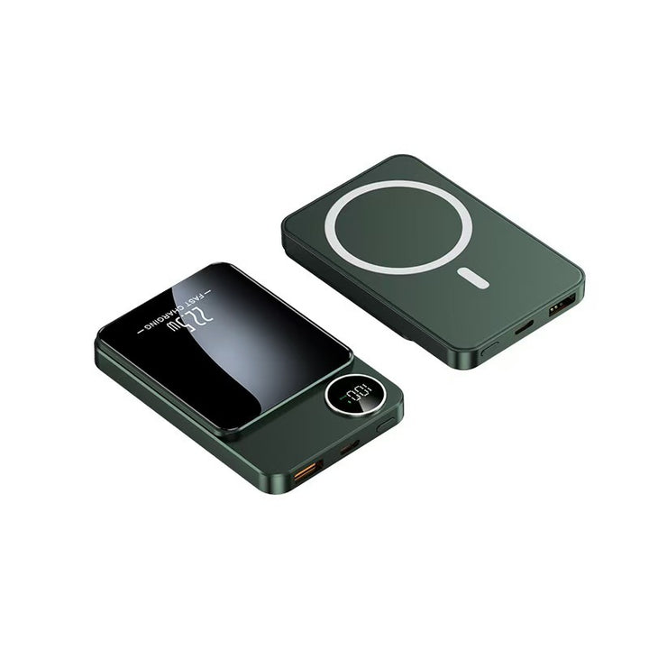 Powerbank med Hurtig Trådløs Lader og LCD-Skjerm Skanto