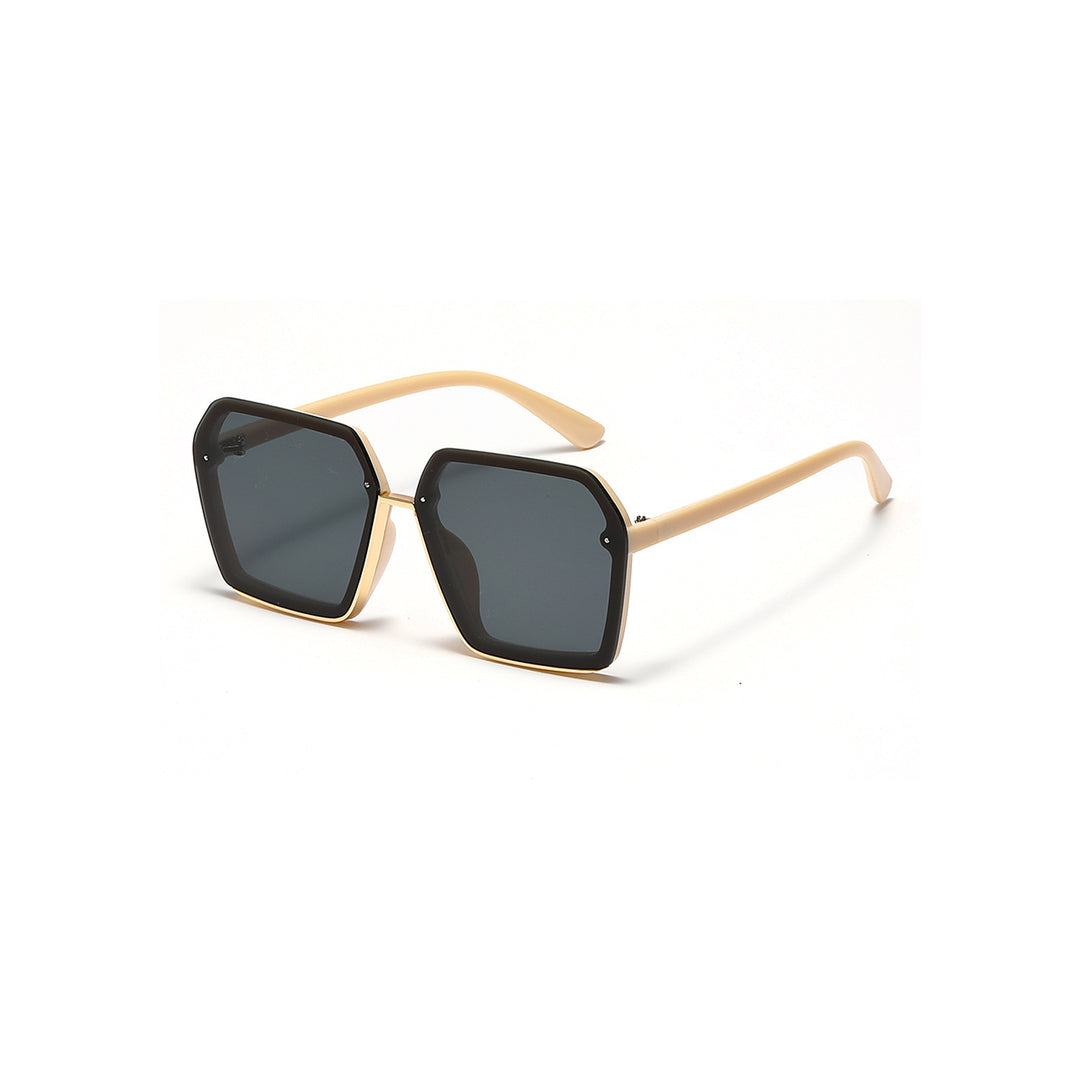 Dame kreative oversized solbriller med unik geometri Skanto
