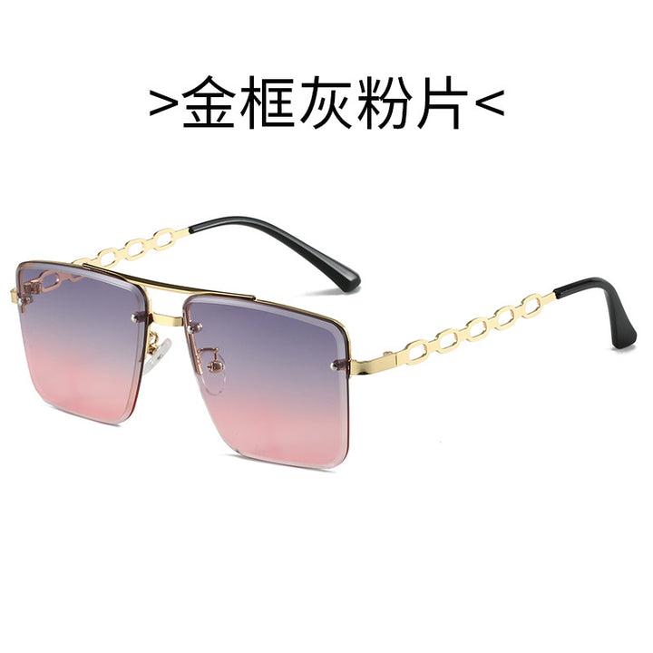 Dame Kvadratisk Solbrille med elegant Kjede Struktur Skanto