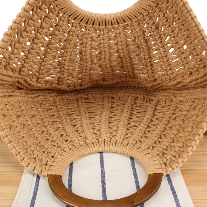 Handbag with fringed macrame design Skanto