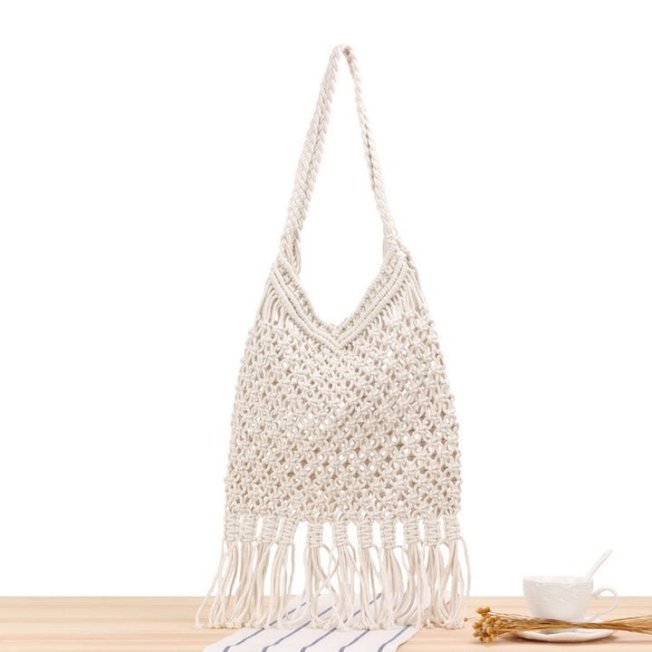 Macrame Shoulder Bag with Fringes Skanto