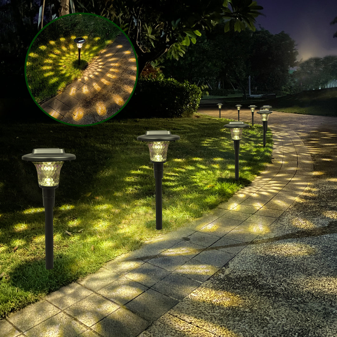 Solar LED Prosjektlys Stikking Med Fargeforandrende Krystall Linse Og Skumring-til-Dawn Sensor Skanto