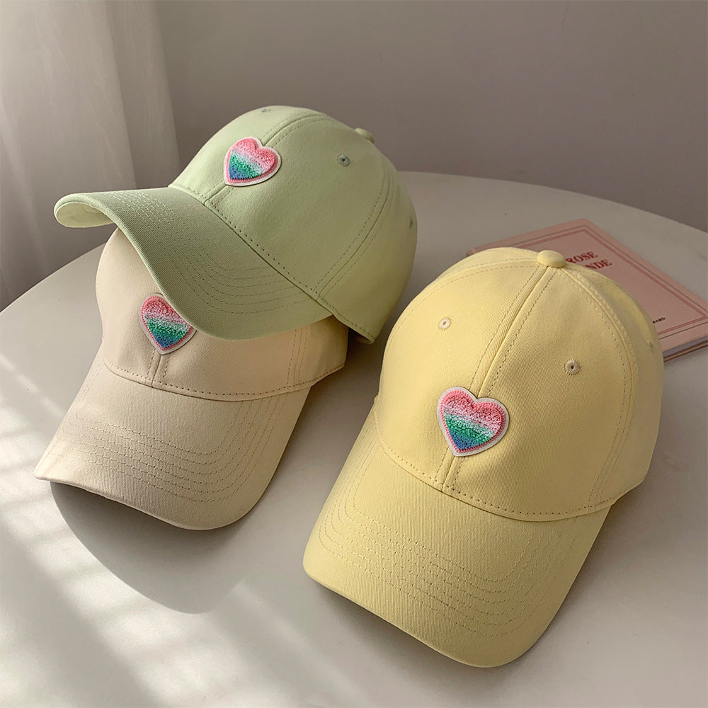 Kvinne Casual Hjerte Brodert Baseball Caps Skanto