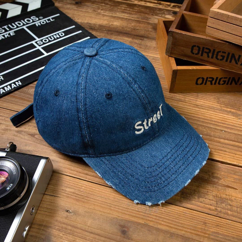 Kvinneødelagt denim baseball cap Skanto 1784084141