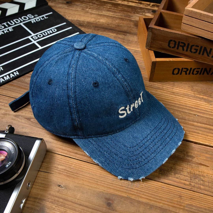 Kvinneødelagt denim baseball cap Skanto 1784084141
