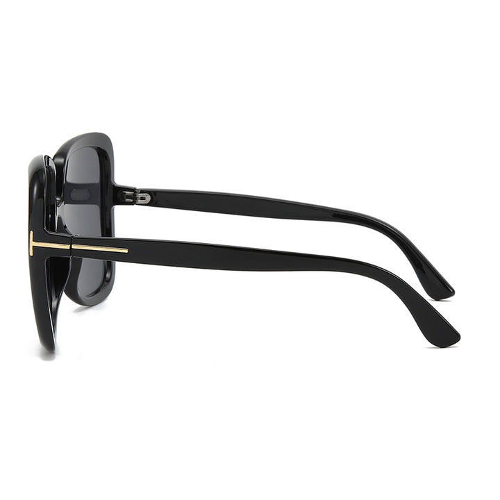 Dame elegant oversized solbrille med filigranramme Skanto