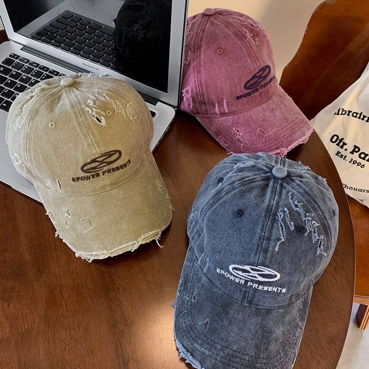Herre Slitt Denim Baseball Caps Skanto 1784270624