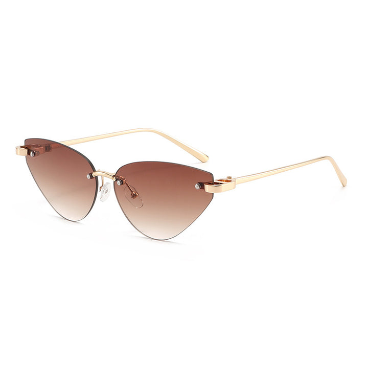 Dame elegante Cat-Eye solbriller med ultralett metallramme Skanto