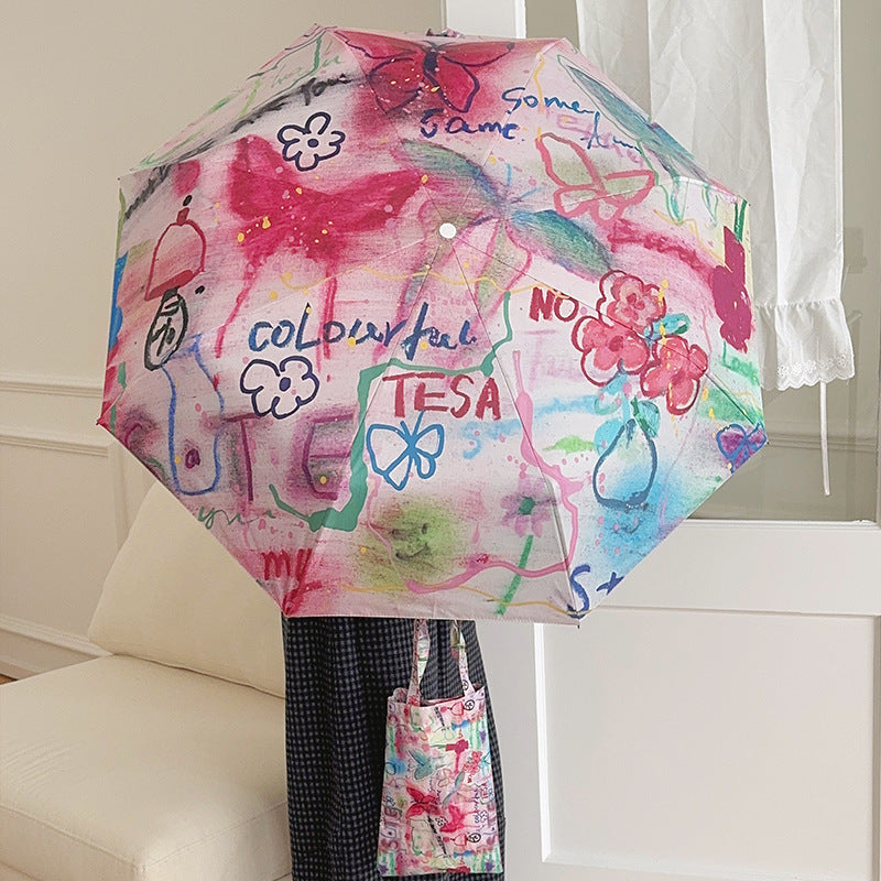 Damer Faltbar Designerveske med kreativt kunstmotiv Skanto
