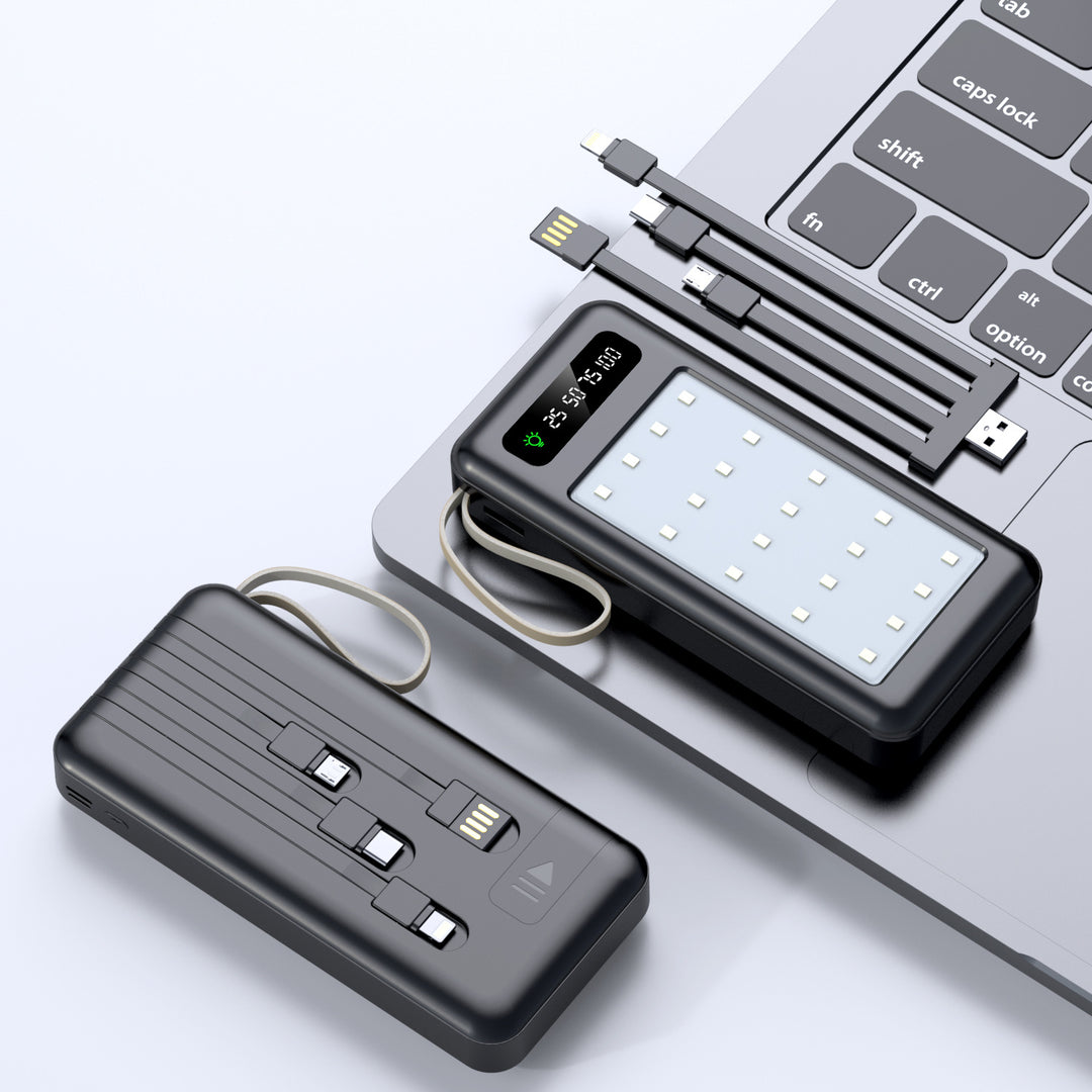 Bærbar Powerbank med multifunksjonell USB-C ladekabel Skanto