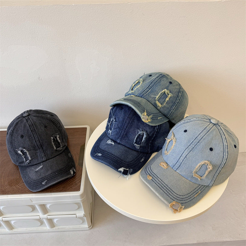 Herre Slitt Denim Baseball Caps Skanto 1783921899