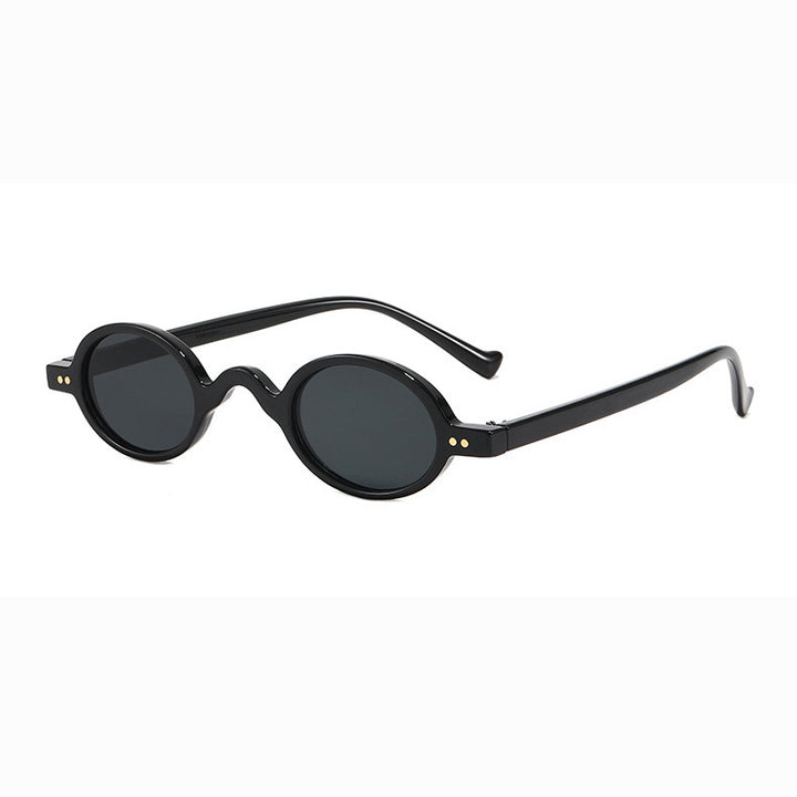 Dame rund solbrille i retrostil Skanto