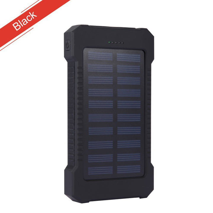 Solcellepowerbank med integrert LED-lampe og kompass Skanto