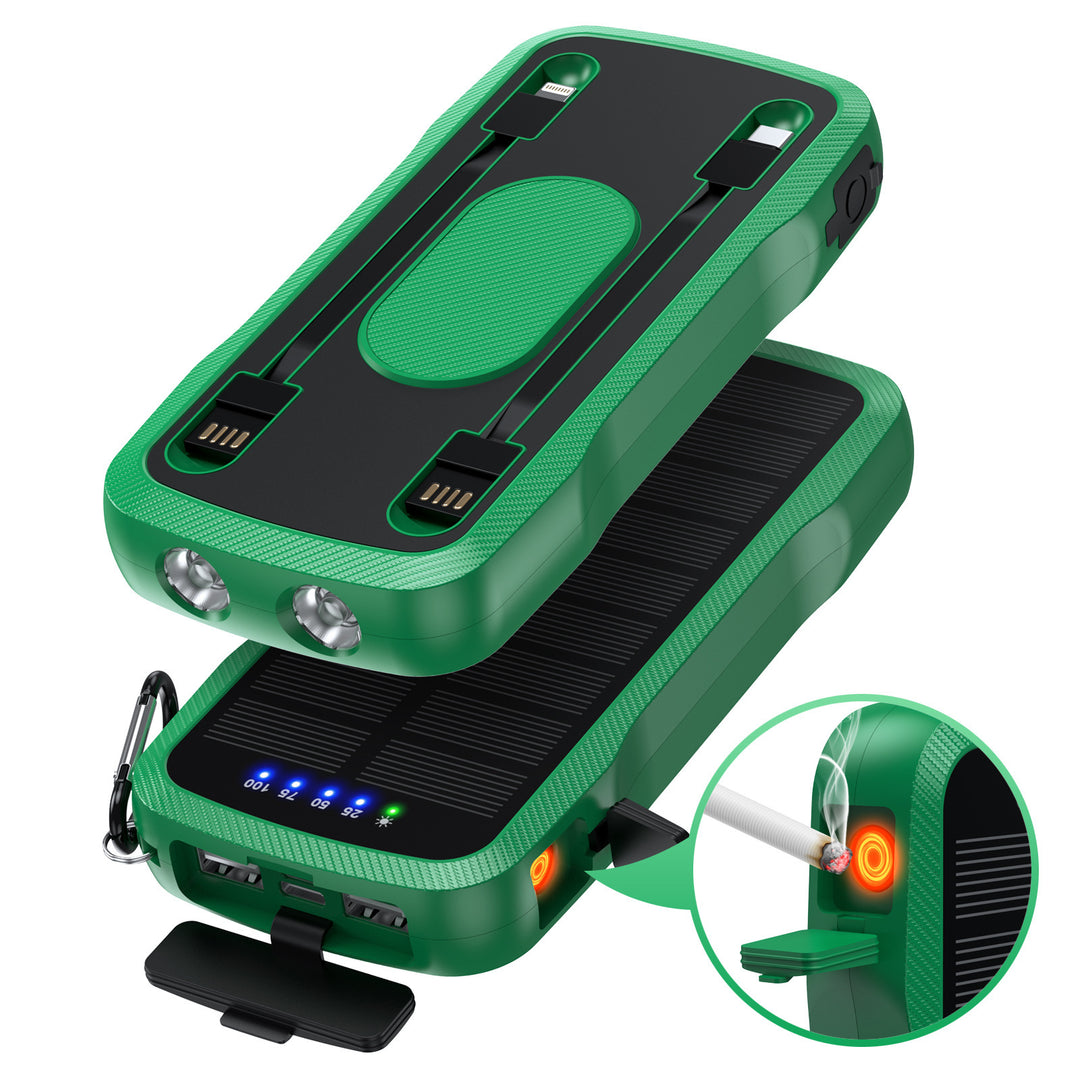 Solar-lader med innebygde USB-porter og LED-lamper Skanto