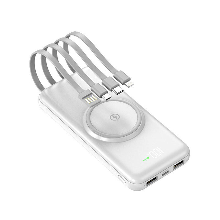 Bærbar powerbank med integrerte kabler Skanto