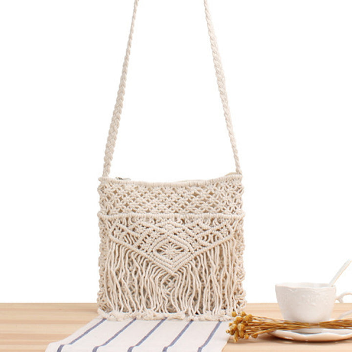 Macrame Shoulder Bag with Fringe Detail Skanto