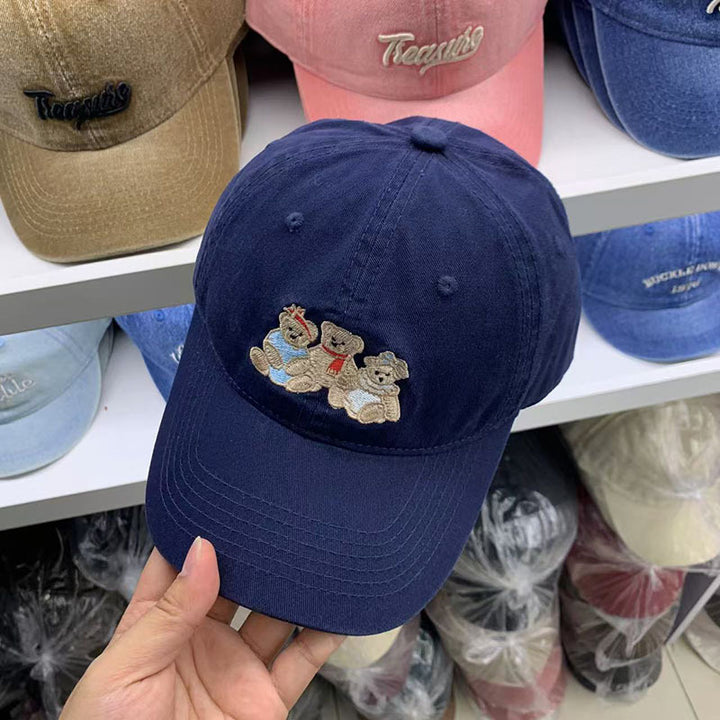Kvinne Casual Brodert Teddy Bear Baseball Cap Skanto