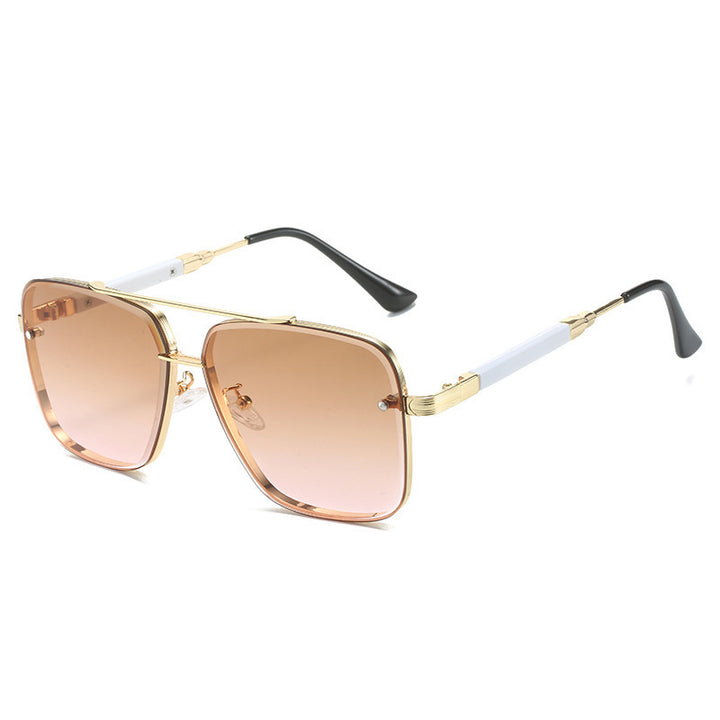 Dame Geometriske Oversized-solbriller med filigran metallramme Skanto
