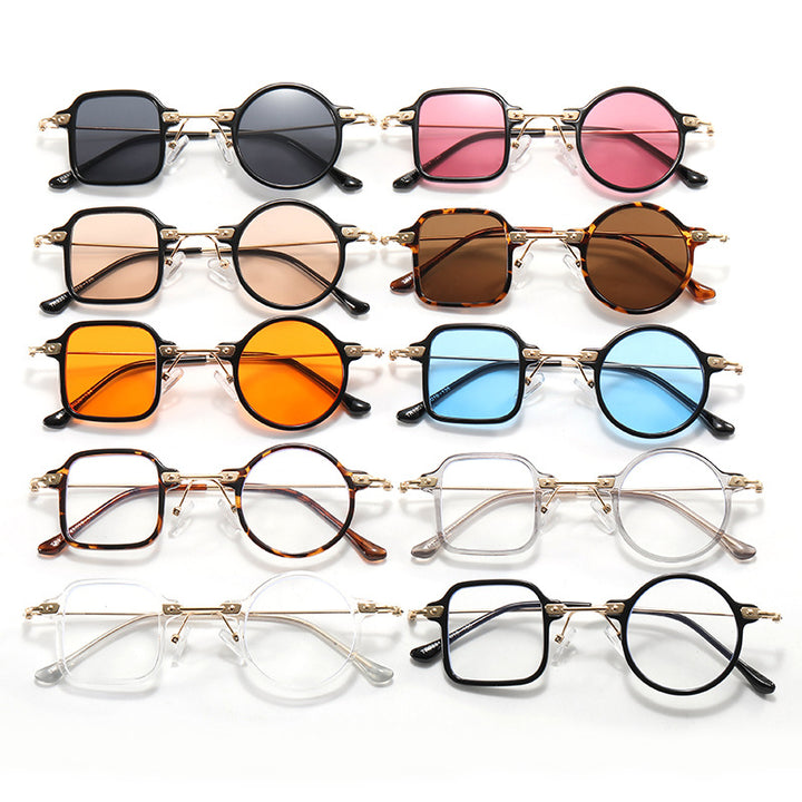 Dame elegant rund hybridbrille med kvadratisk design Skanto