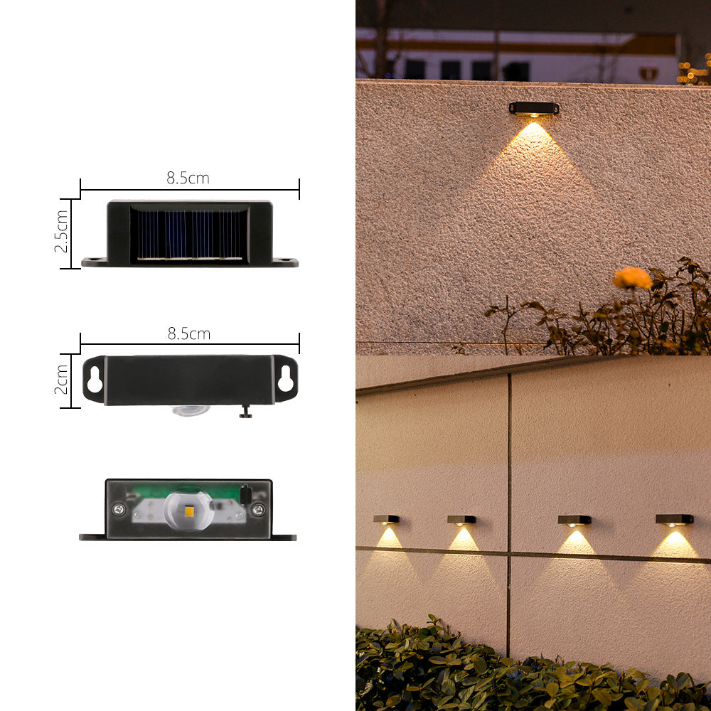 Kompakt solardrevet bevegelsessensor LED vegglampe for utendørs trapper og gjerder Skanto
