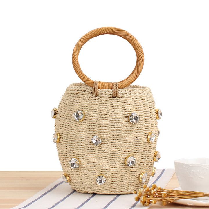 Modern basket bag with sparkling details Skanto