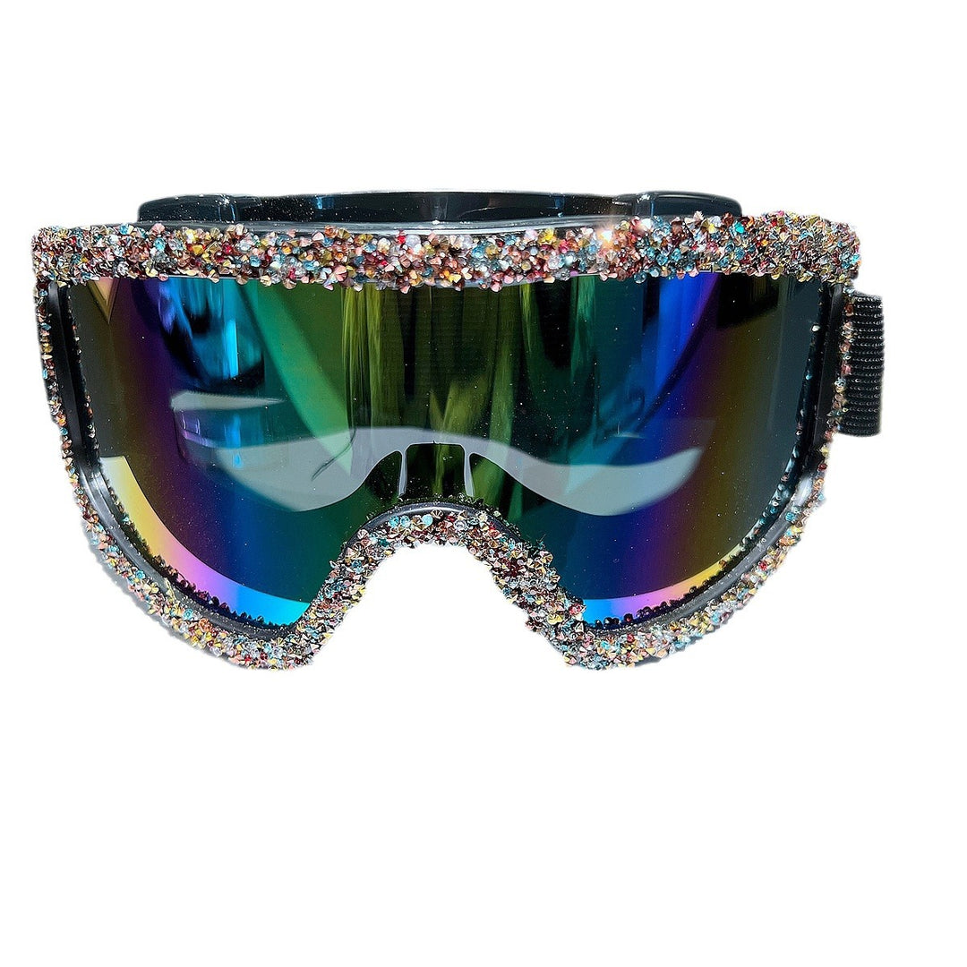 Dame Skisport-brille med glitrende krystalldekorasjon Skanto